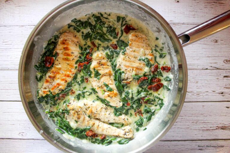 One-pan Creamy Chicken with Spinach (Without Heavy Cream) - Nena's ...