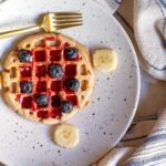 High-Protein Ricotta Waffles with Whole Wheat served on a plate