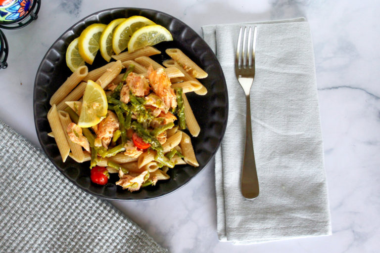 Salmon Asparagus Pasta