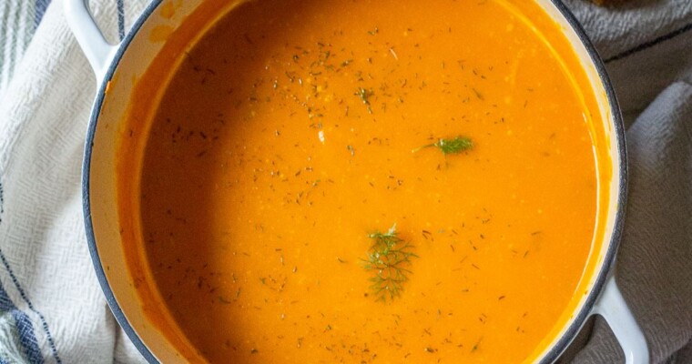 Easy Sweet Potato Soup with Zucchini, Carrots, and Garlic
