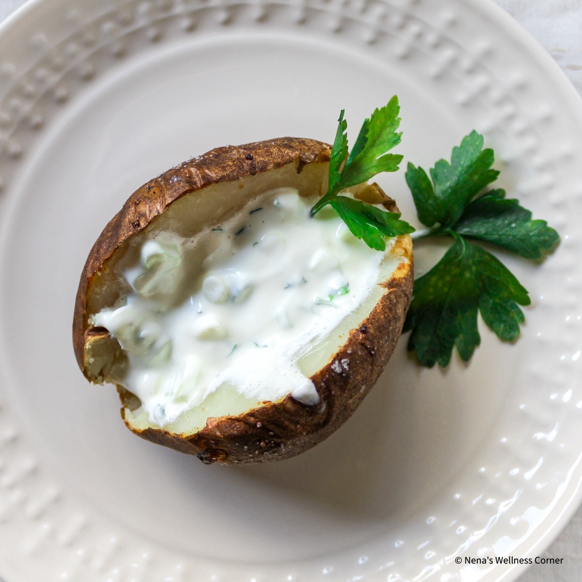 Easy OvenBaked Potato with Green Onion and Sour Cream Nena's
