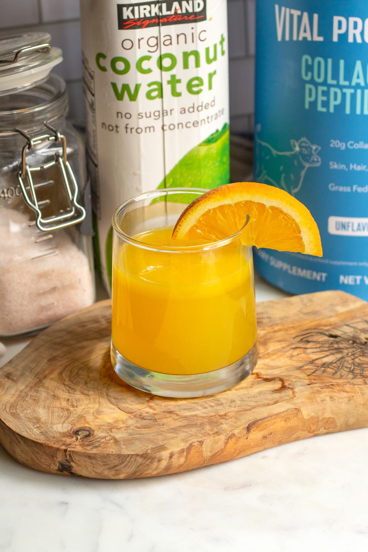 Adrenal cocktail made from three simple ingredients and served in a cup.