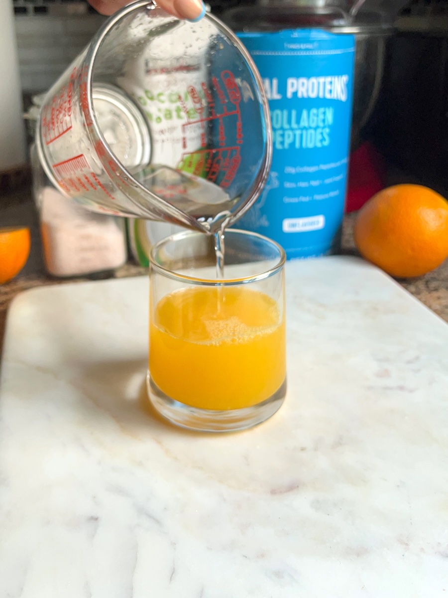Adrenal Cocktail Recipe Ingredients, add coconut water.