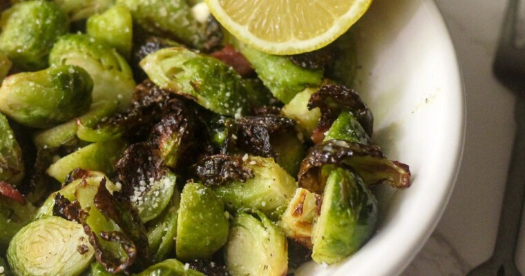 Easy Crispy Air Fryer Brussel Sprouts with Bacon