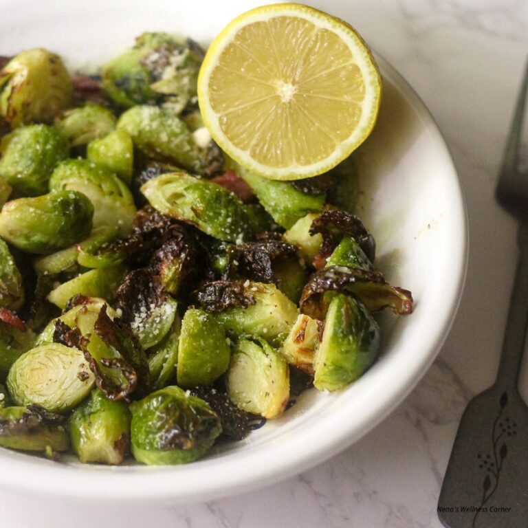 Easy Crispy Air Fryer Brussel Sprouts with Bacon