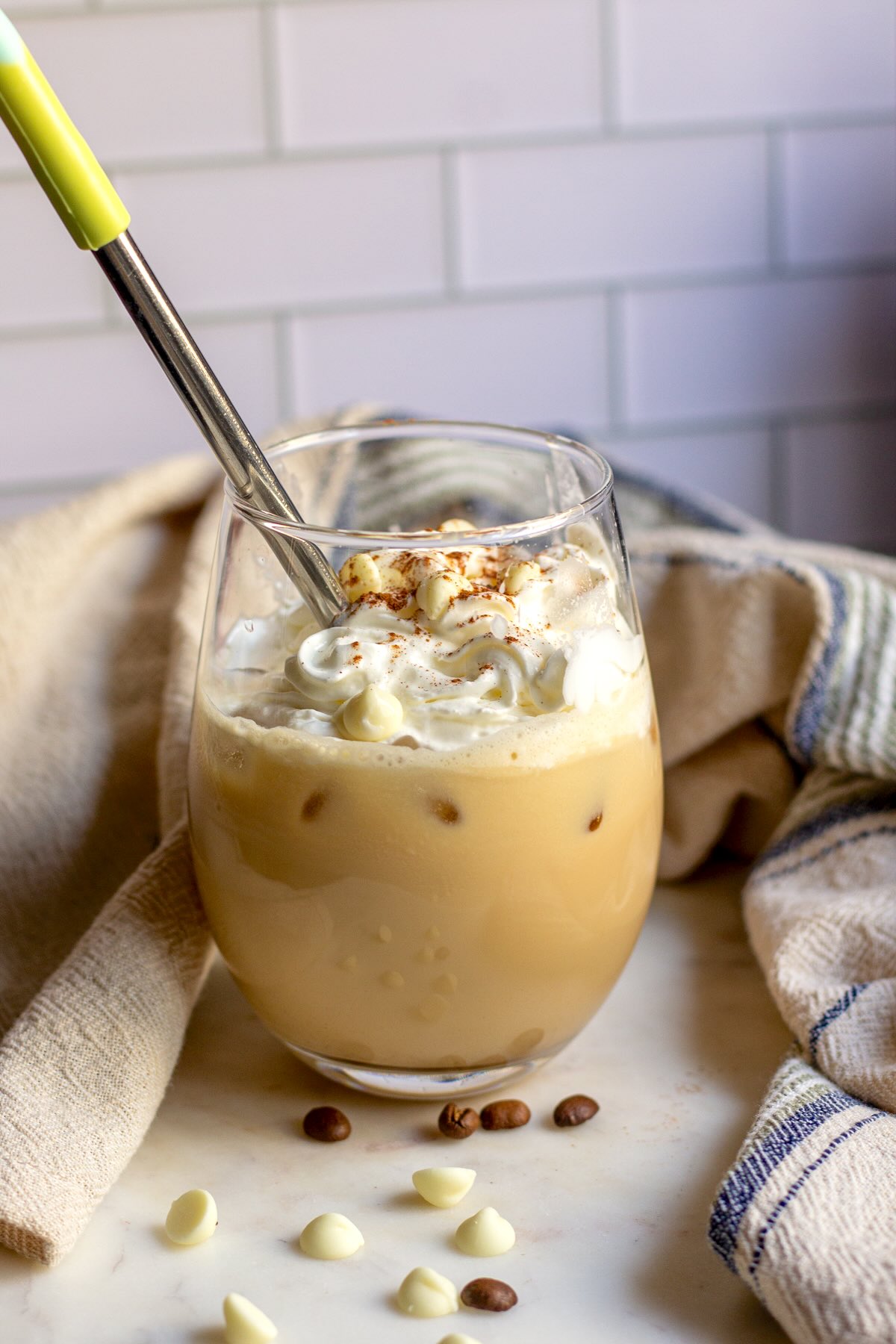Iced White Chocolate Mocha Copycat Recipe.