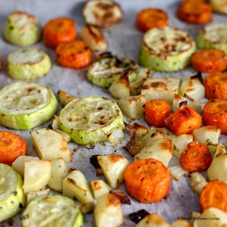 Oven Roasted Potatoes and Carrots with Onion and Zucchini