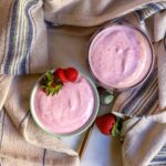 Homemade Strawberry Yogurt recipe served in bowls.