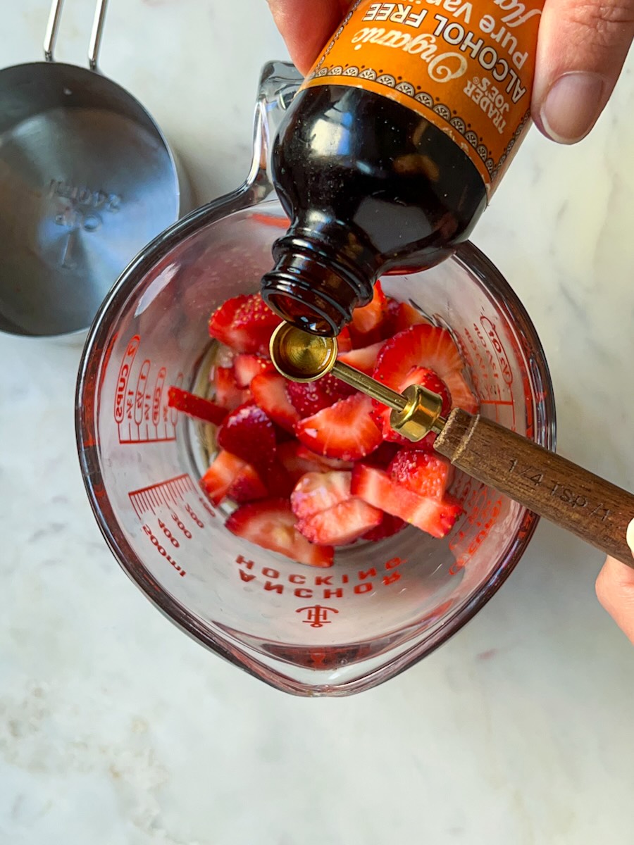 Strawberry Yogurt recipe, add vanilla extract.