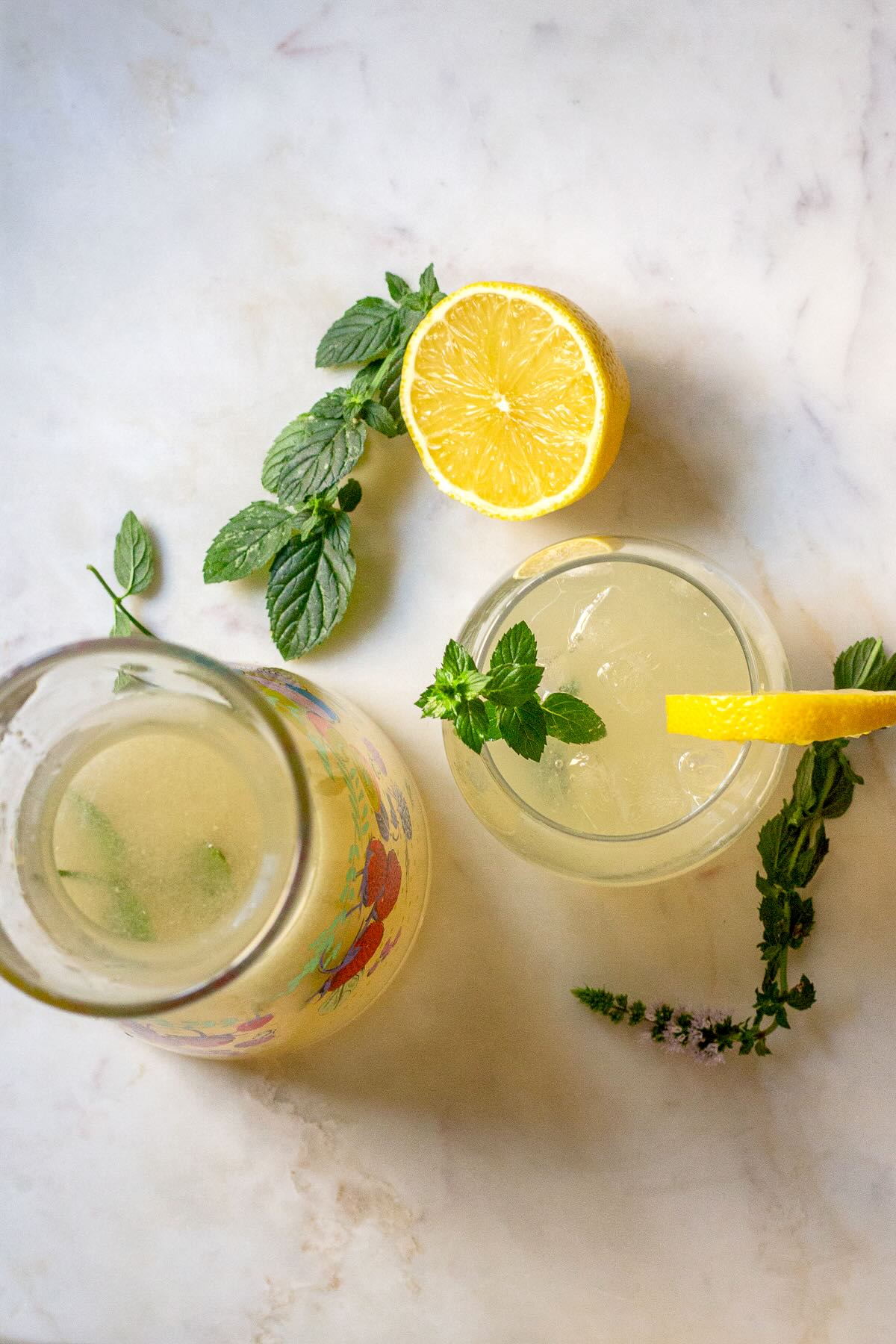 Freshly Prepared Ginger Mint Lemonade.
