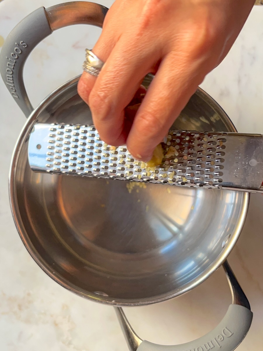 Ginger Lemonade, grate the ginger.
