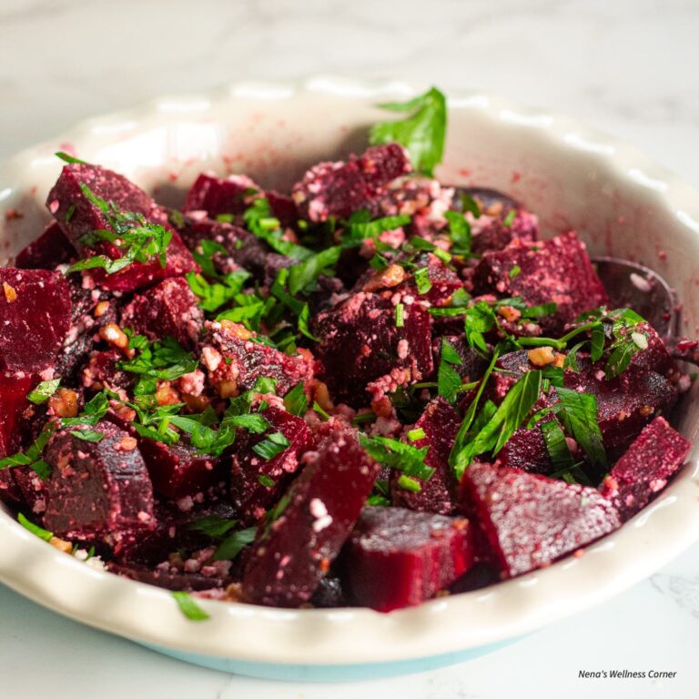 Healthy Beet Salad with Feta Cheese and Walnuts