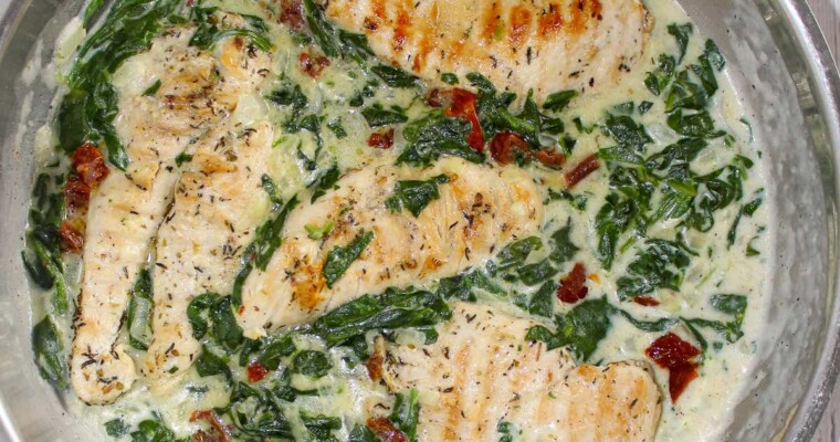 One-pan Creamy Chicken with Spinach (Without Heavy Cream)