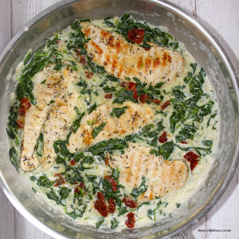 One-pan Creamy Chicken with Spinach (Without Heavy Cream)