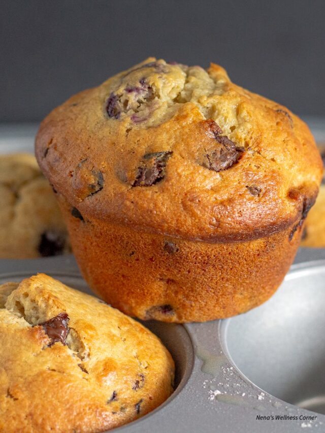 Healthy Banana Blueberry Muffins