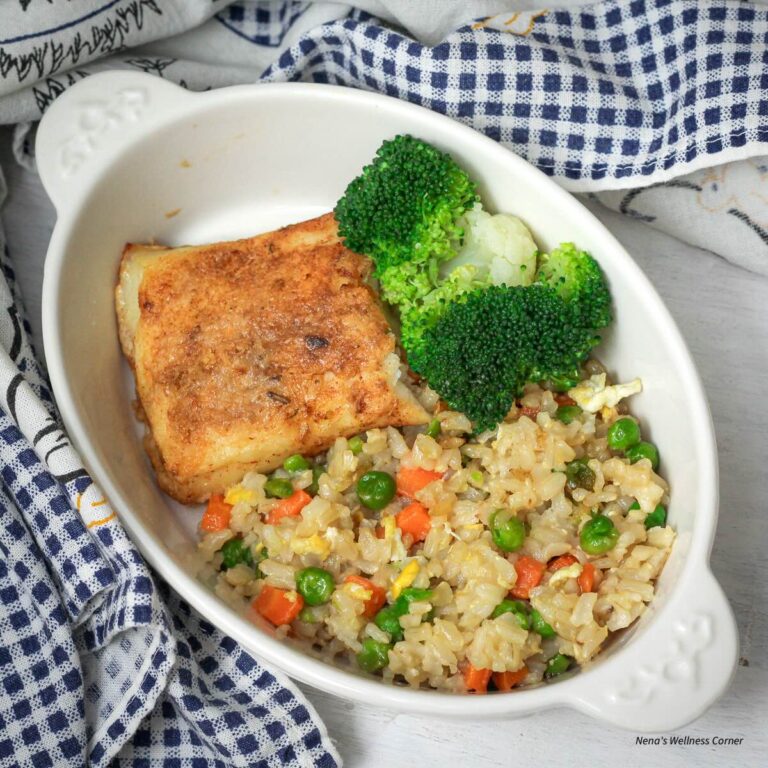 Easy Baked Cod with Fried Rice