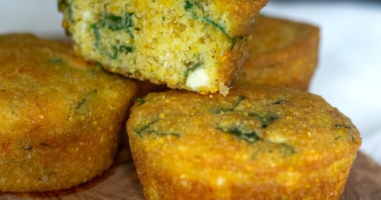 Spinach and Feta Gluten-Free Muffins with Almond Flour