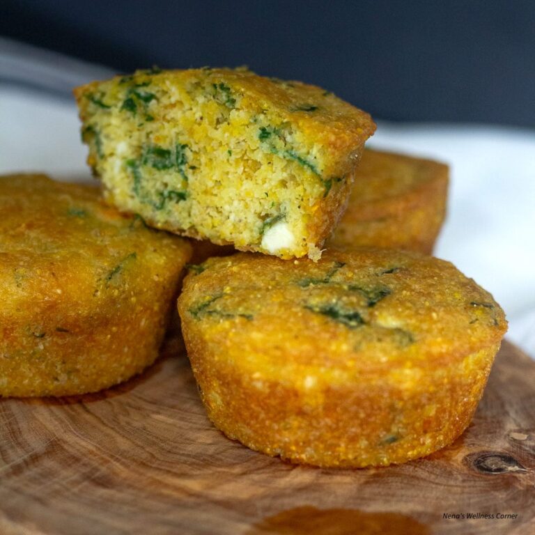 Spinach & Feta Savory Gluten-Free Muffins with Almond Flour