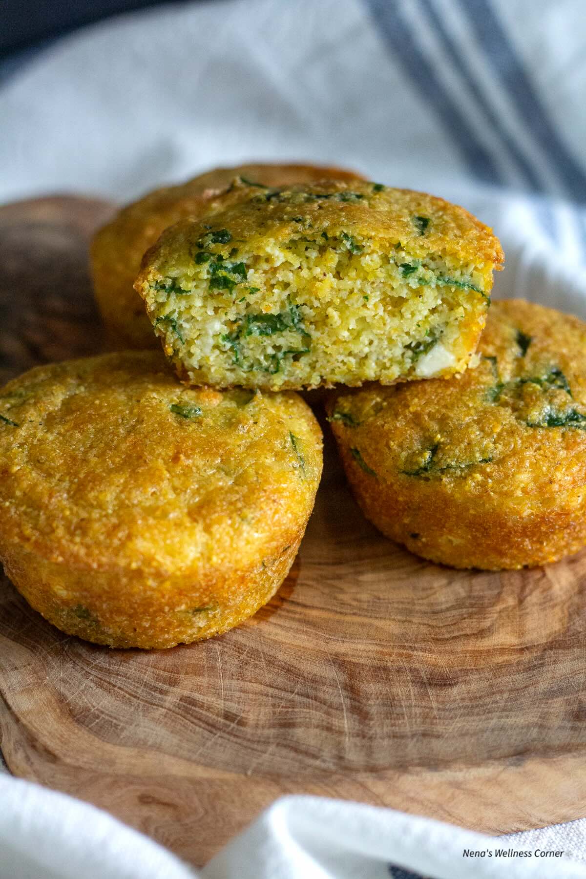 Spinach and Feta Savory Gluten free Muffins made with Almond Flour