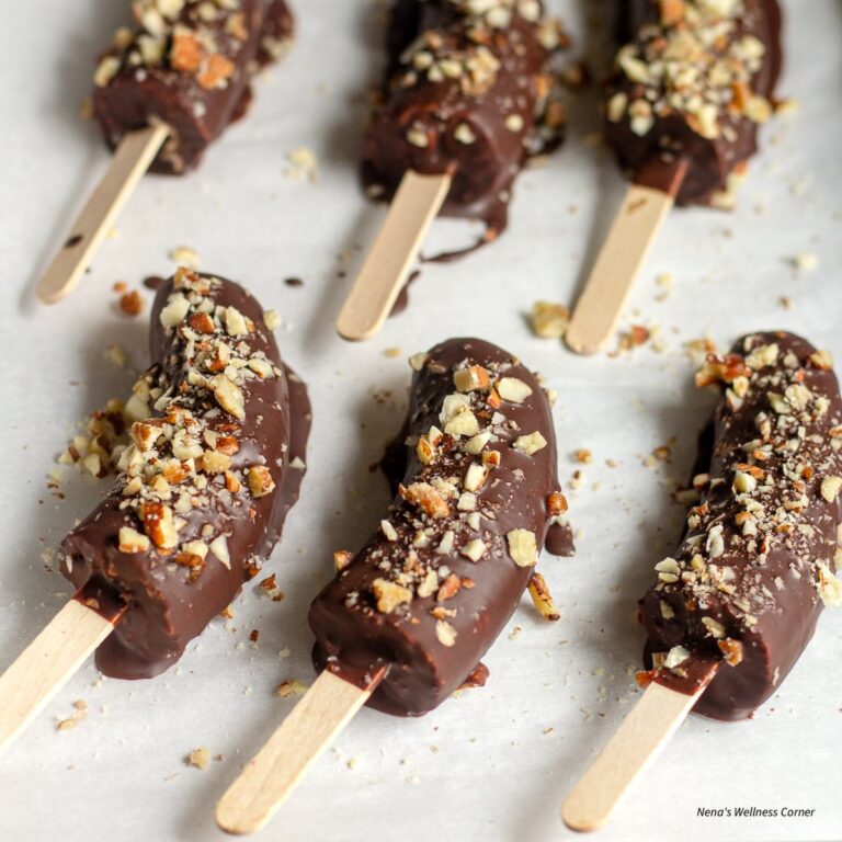 Chocolate Covered Banana Pops with Nuts (Healthy Snack)