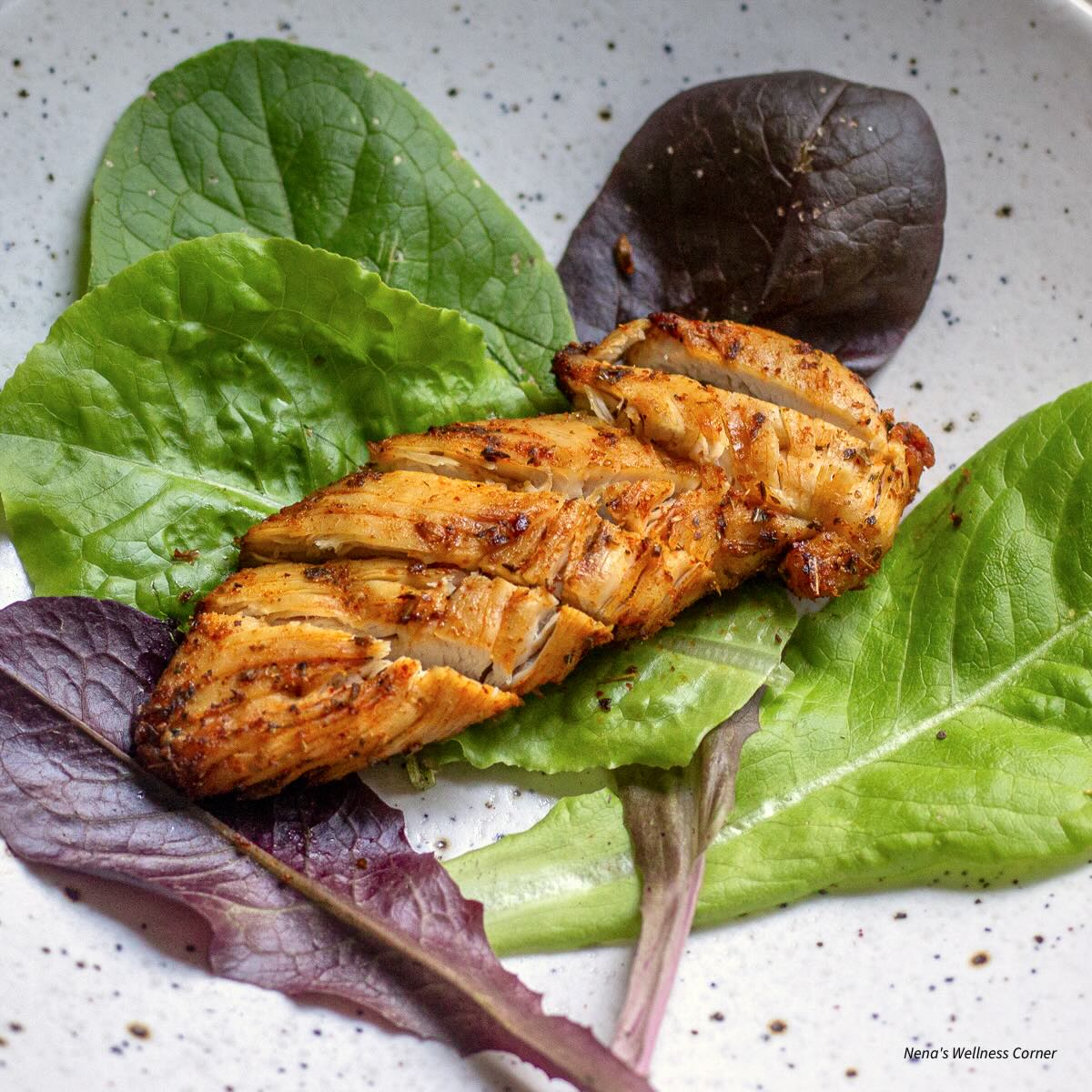 Easy Air Fryer Chicken Tenders Without Breading served on a plate