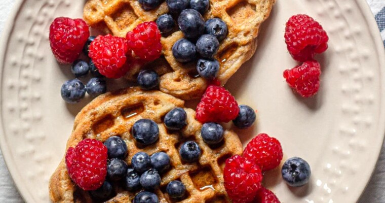 Homemade Apple Waffles with Whole Wheat Flour