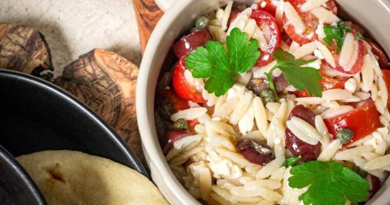 Lemon Orzo with Feta Salad (Mediterranean Orzo Salad)