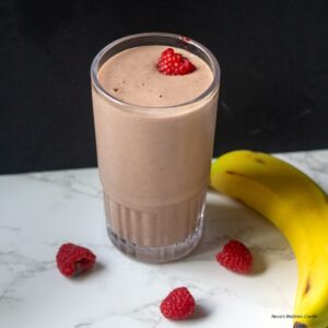 Creamy Vanilla Raspberry Protein Smoothie in a Cup