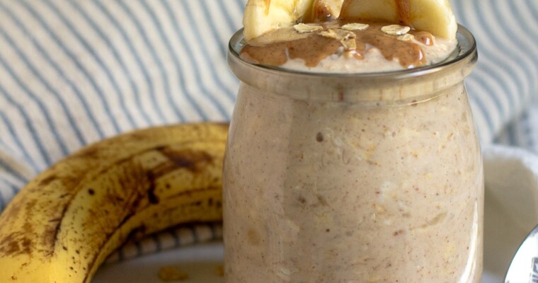 Almond Butter Overnight Oats with Banana
