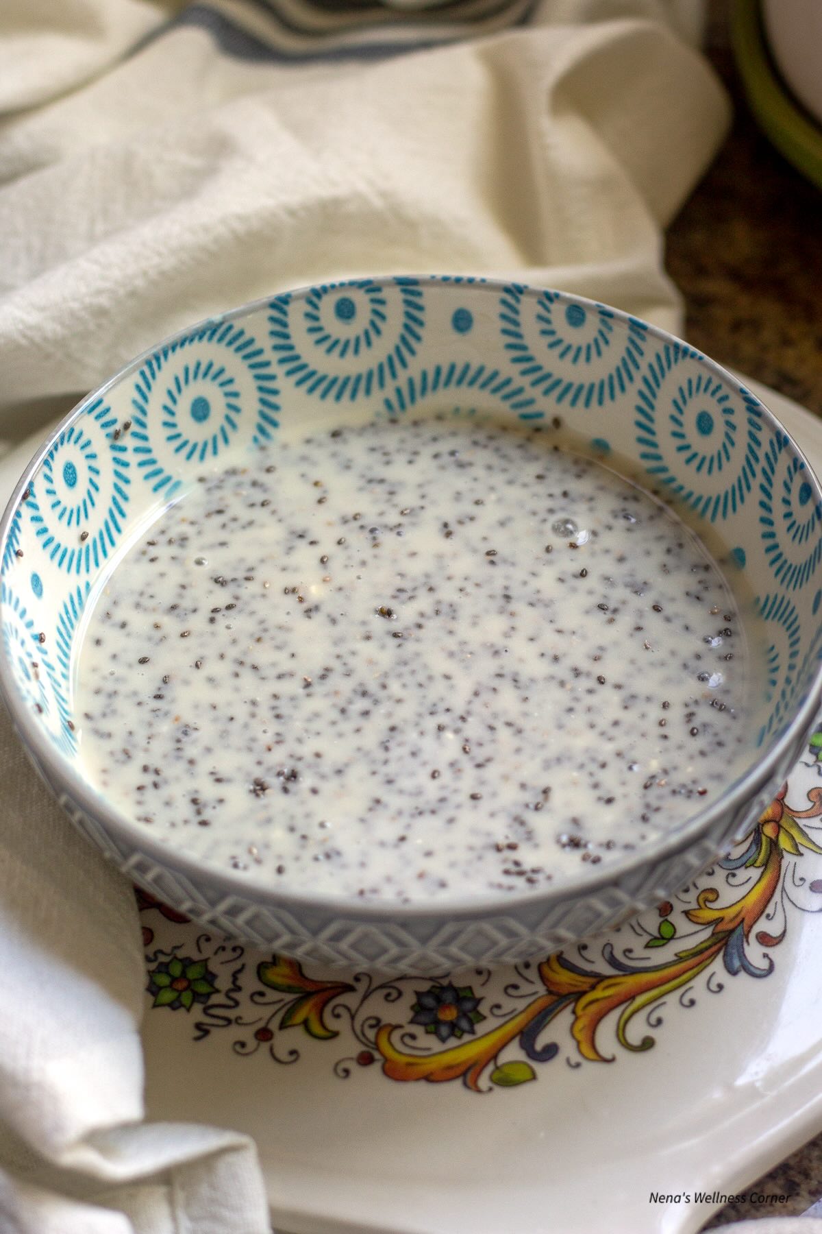 Chia seed pudding in a bowl