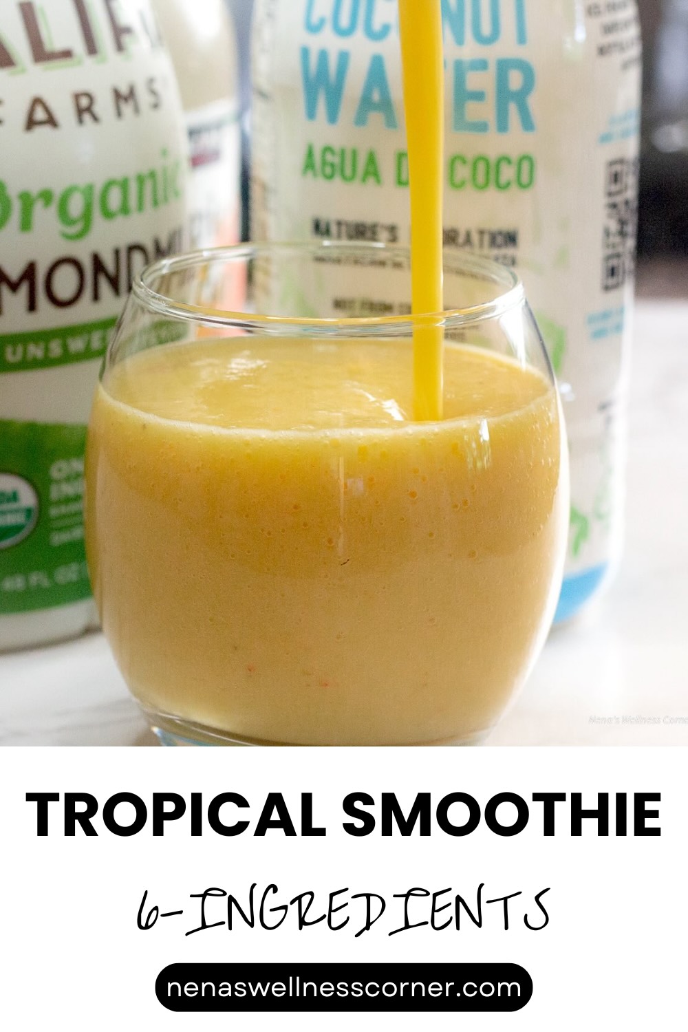 Vegan Tropical Smoothie Pinterest Pin