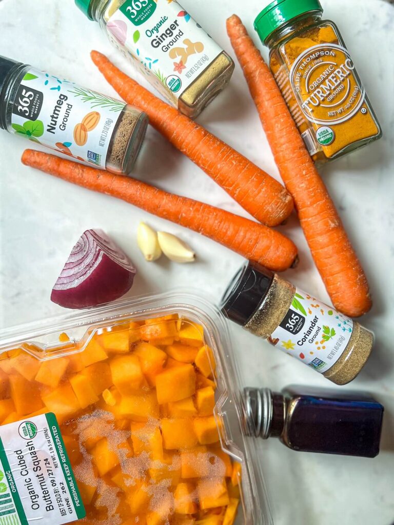 Butternut Squash and Carrot Soup Ingredients