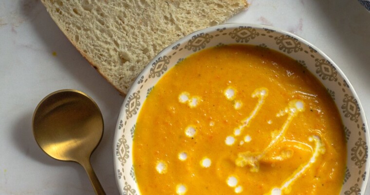 Easy Butternut Squash and Carrot Soup with Ginger and Turmeric