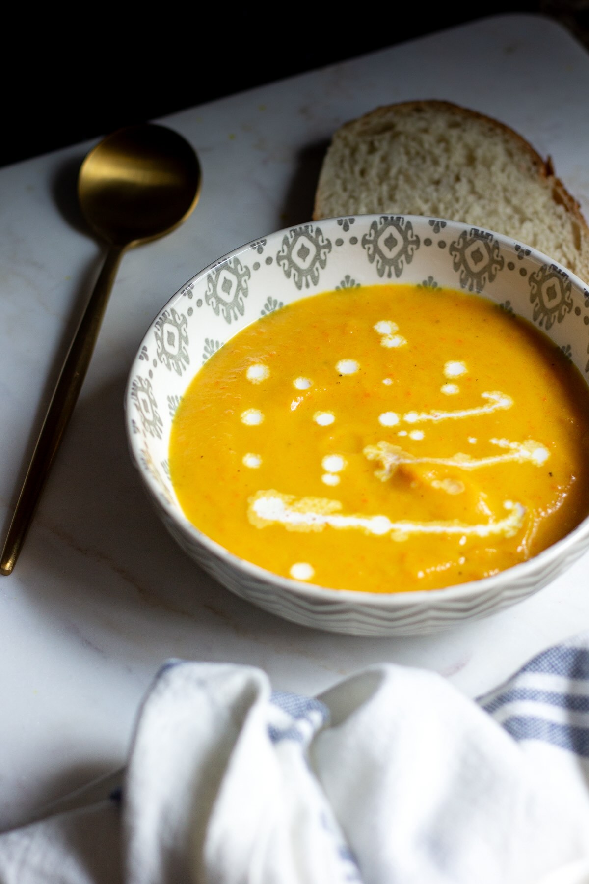 Creamy Butternut Squash and Carrot Soup with Ginger and Turmeric