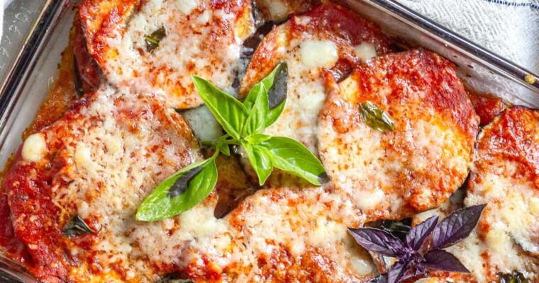 Easy Layered Cheesy Eggplant with Tomato Sauce