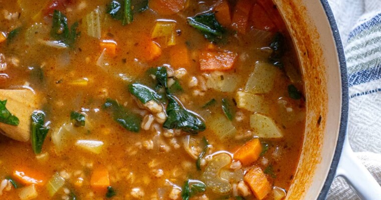 Easy Vegetable Soup with Barley (or Farro)