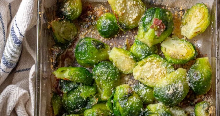 Easy & Delicious Prosciutto Brussels Sprouts with Parmesan (Oven-Baked)