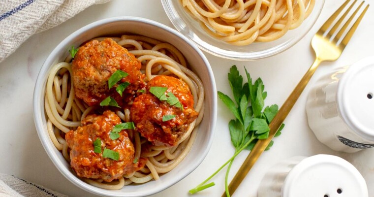 Easy Mini Turkey Meatballs with Tomato Sauce