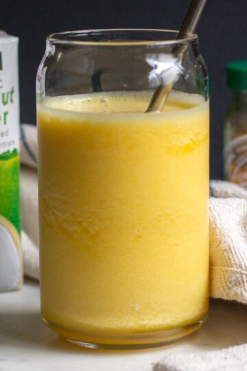 3 Ingredients Anti-inflammatory Smoothie Served in a Tall Glass.