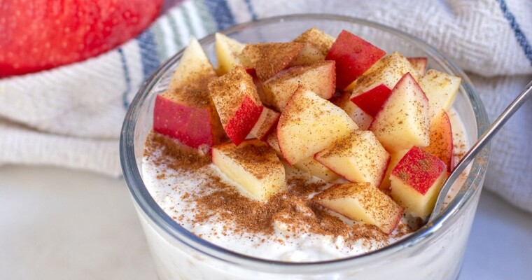 Easy Cinnamon Overnight Oats with Apple and without Refined Sugar