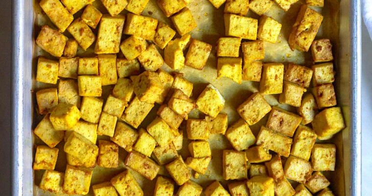 Crispy Baked Tofu with Paprika and Turmeric