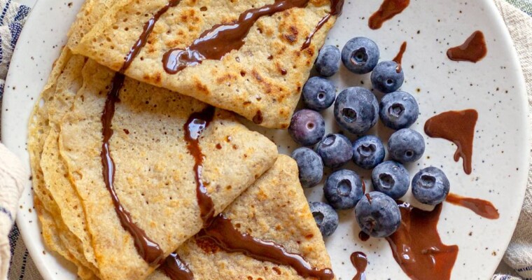 Easy Whole Wheat Crepes with Coconut Oil and No Added Sugar