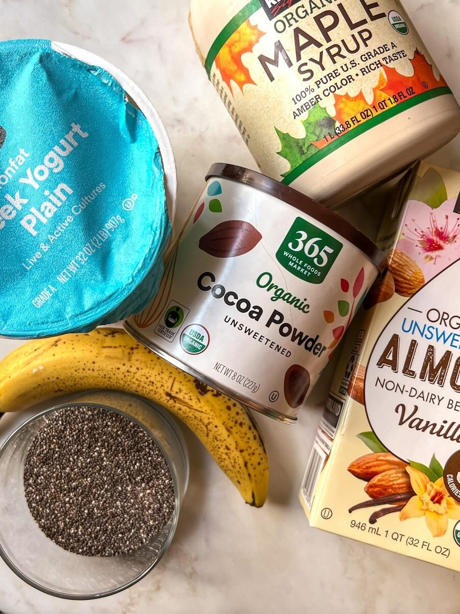 Banana Chia Seed Pudding Ingredients.