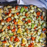 Oven Baked Potatoes, Carrots and Zucchini.