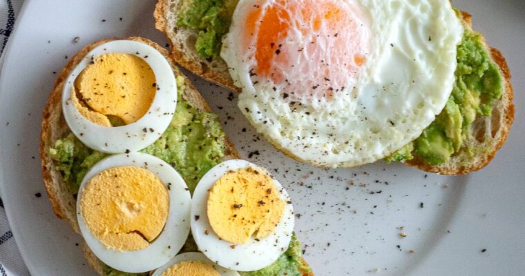 Avocado Egg Toast Two Ways (Fried or Boiled Eggs)