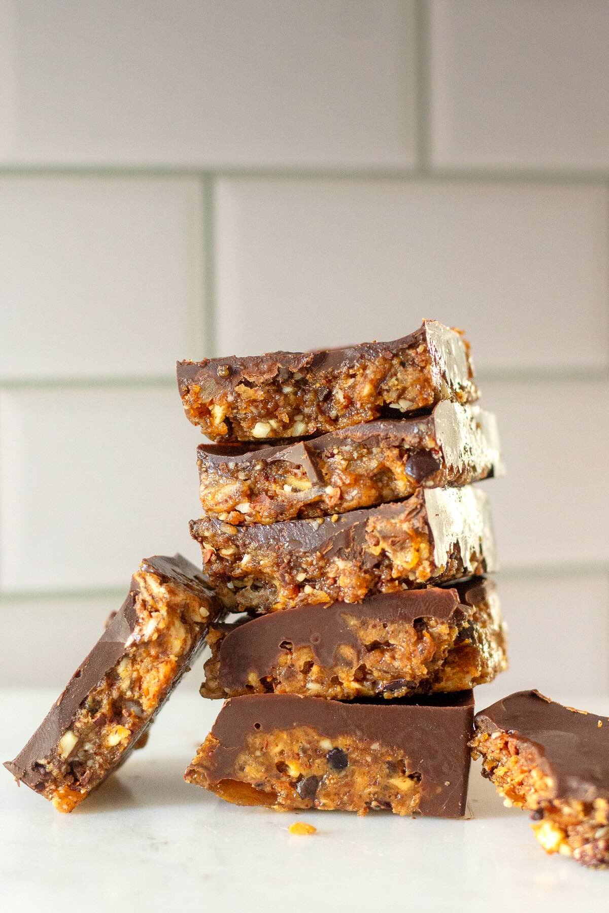 No-Bake Date and Nuts Bars Cut Into Squares