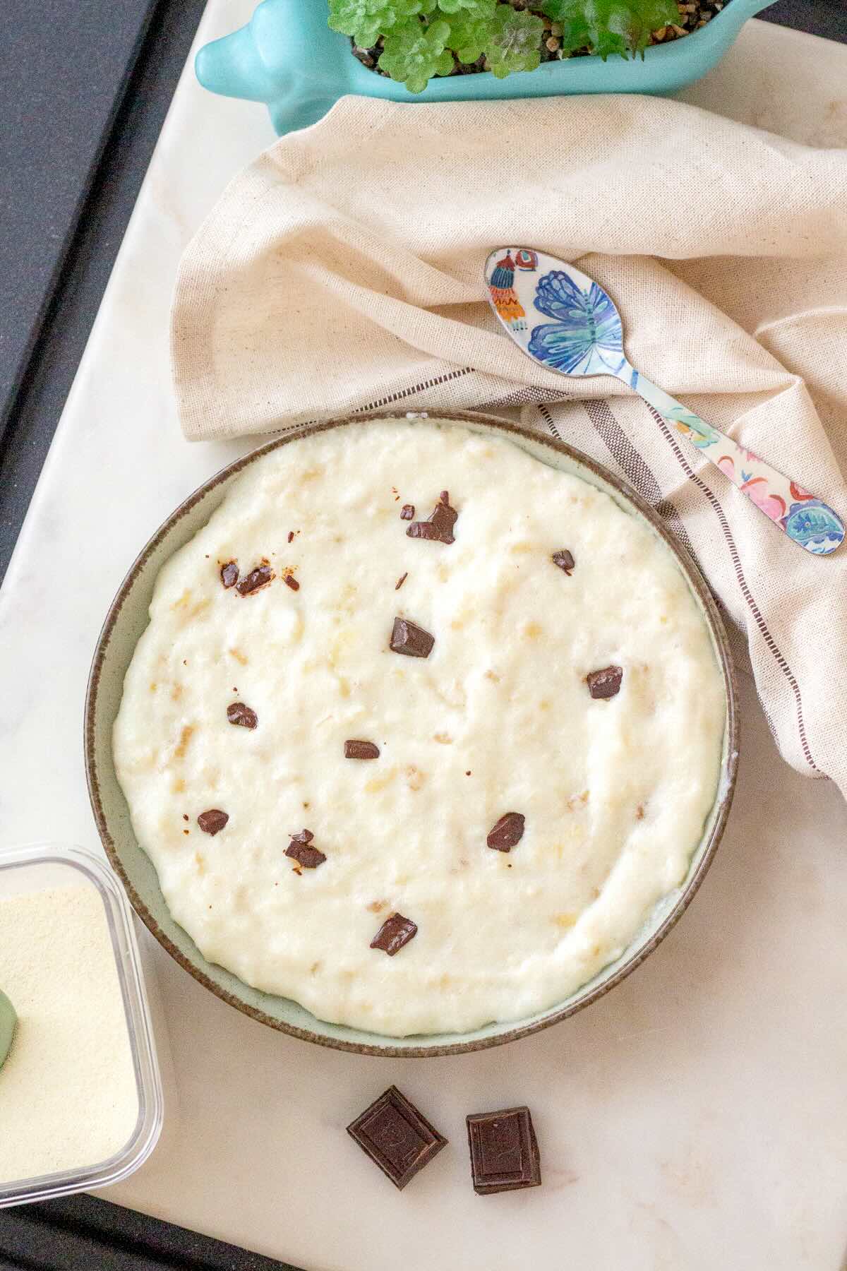 Griz sa mlekom made with banana.