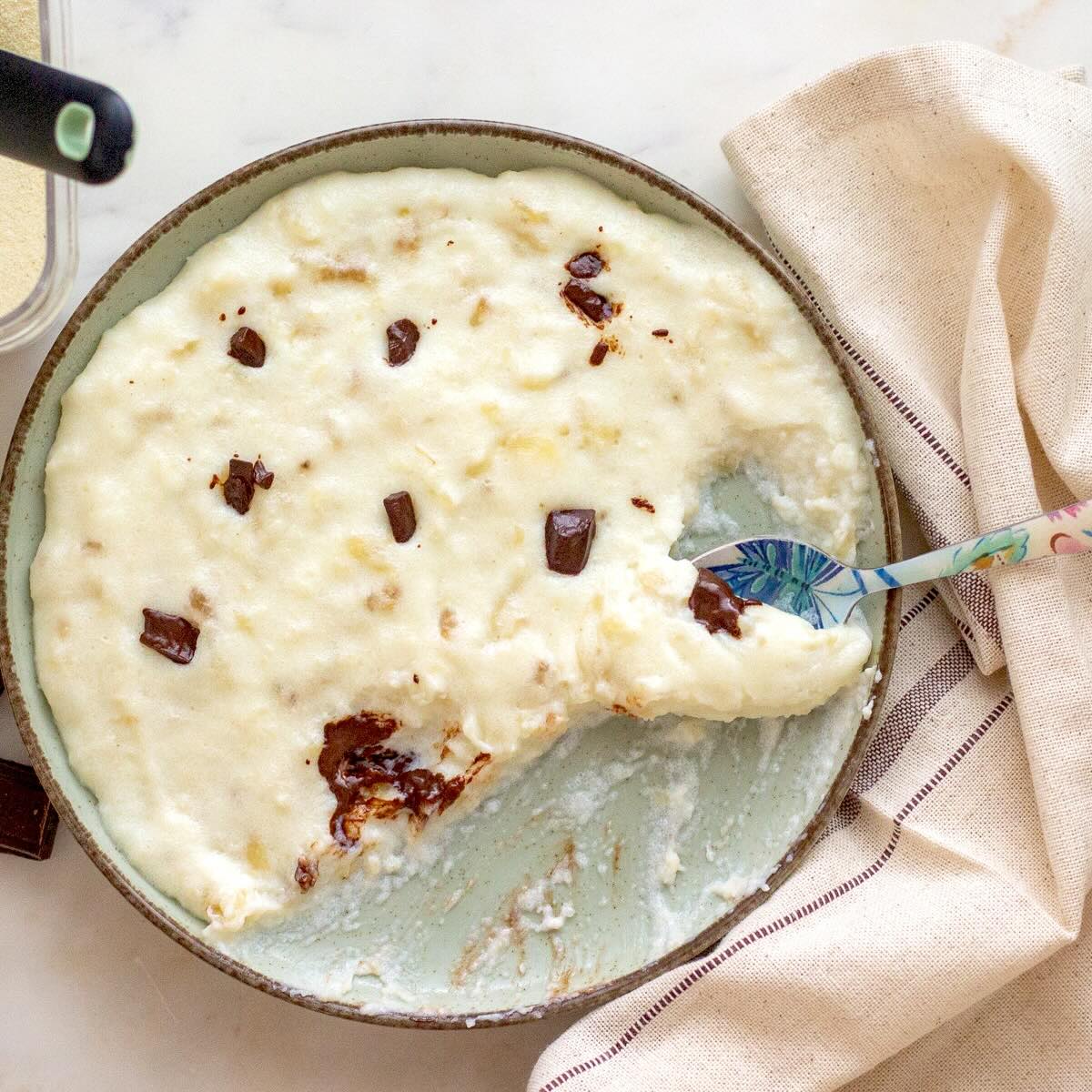 Banana Sweetened Griz sa Mlekom (Semolina with Milk)