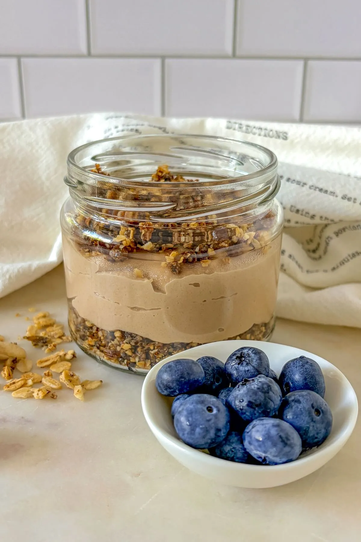 Vegan Cheesecake in a Jar, chill and serve